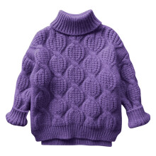 Leuke effen trui voor jongens en meisjes, dikke casual trui voor de herfst en winter, warmhoudend, met lange mouwen en ronde hals, voor kinderen van