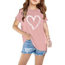 Peuterkleding voor meisjes, zomershirts voor meisjes, modieuze en schattige casual top met korte mouwen van katoen met print voor jongens en meisjes,