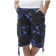 Calções cargo masculinos com vários bolsos, calças cargo folgadas e casuais, calças de perna reta para a primavera.
