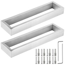 Lot de 2 anneaux porte-serviettes carrés en acier inoxydable brossé, porte-serviettes rectangulaires modernes à fixation murale