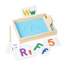 Tavă de nisip Montessori guohui, tavă adâncă din lemn pentru scris cu nisip, pentru desen, pictură, copii, albastră