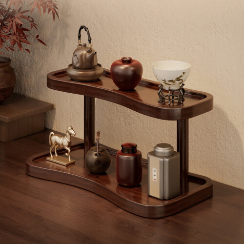Étagère de bureau en bois à double niveau (2 étages)