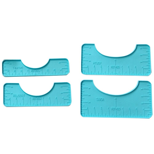 Reusable Clothes Ruler Sky-Blue 4Set 10.2x4.5x0.2In
