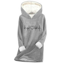 Hoodies för kvinnor Mysig pullover Långärmad rund halsringning Mjuka ytterkläder Casual Varma höstvinter Loungewear Plusstorlekar