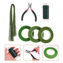 NIYANGLE 1 Set Floral Arrangement Tools Kit for Diy Flower Arrangement Green Plastic Wire Cutting Stem Wrapping