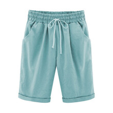 Damesshorts van jersey met zakken, geschikt om te wandelen of als sportshort, mintgroen S