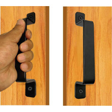 Tiradores negros para puertas de granero, 18,8 cm (7,4 pulgadas), paquete de 2, tiradores de metal rústicos de alta resistencia para puertas