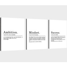 Inspirierende Leinwanddrucke: Poster mit Zitaten zu Ehrgeiz und Erfolg, 30 x 40 cm, Motivierende Wanddekoration für Zuhause/Büro – Kompatibel mit