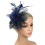 Κομψό καπέλο Fascinator με διακοσμητικά από ψεύτικο φτερό και πλέγμα, μαύρο 3