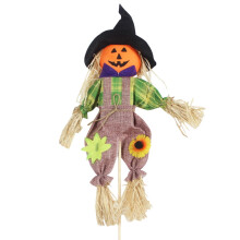 Fugleskræmseldekoration Attraktiv farverig med spand Halloween Yndig fugleskræmsel til haven
