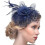 Κομψό καπέλο Fascinator με διακοσμητικά από ψεύτικο φτερό και πλέγμα, μαύρο 4