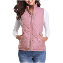 Vest for Women Winter Fall Basic Button Vest Solid Keep Warm Sleeveless Jacket with Pocket,Pink