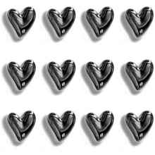 12 schwarze Herz-Kühlschrankmagnete, 21 mm (0,83 Zoll) – Niedliches Deko-Set für Kühlschrank, Küche, Büro und Whiteboard – Kompatibel mit