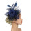 Κομψό καπέλο Fascinator με διακοσμητικά από ψεύτικο φτερό και πλέγμα, μαύρο 8