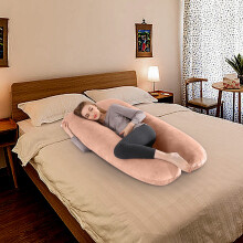 Japceit Pregnancy Pillow Cover, U-Shaped Maternity Cover Compatible with 55" Pillows, Removable, Supports Back/Legs/Belly/Hips