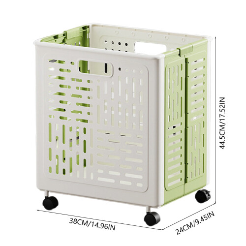 Coș de rufe pliabil cu roți, plastic, 38-45 cm 2