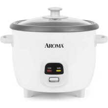 Cuiseur Ă riz, 3 tasses (cru) / 6 tasses (cuit), petit appareil Ă soupe d'avoine, maintien au chaud automatique, 1,5 L, blanc, ARC-393NG