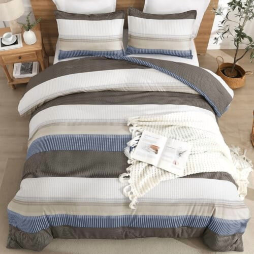 Blue Brown Twin Comforter Set 2 Pieces 2