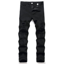 abtuhar Mens Jeans,Men's Pants,Mens Retro Ripped Jeans Slim Straight Leg Jean Black S