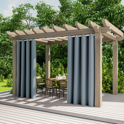 Αδιάβροχες εξωτερικές κουρτίνες 52"x84", με δακτύλιο, προστασία από το φως και 2