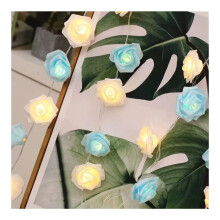 LED-lichtslinger met rozenbloemmotief, 150 cm