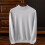 Herrenmode Stehkragenpullover Herbst Winter Lässiger einfarbiger Thermopullover Warm Strickpullover Top Herrenpullover (Grau Nr. 1, L) 2