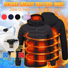 Heated Jacket for Men and Women Winter Warm Coat with 11 Heating Zones Hooded Jacket 2024 Plus Size Zipper Jacket Red,XXL