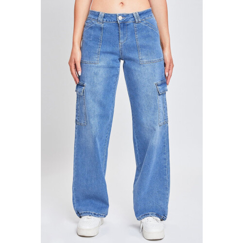 Damen-Cargojeans mit elastischem Saum 1