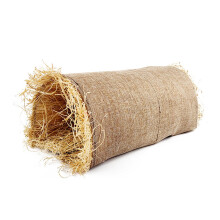 Rabbit Hideout,Cotton-Linen Material Guinea Pig Tunnel for Year-Round Comfort,Filled with Natural Hay Hamster Hideout,Brown