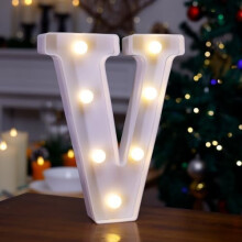 LED-beleuchteter Buchstabe V, batteriebetriebenes Kunststoff-Leuchtschild