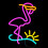 Letreiro de LED Neon Flamingo Ajustável com Alimentação USB 5