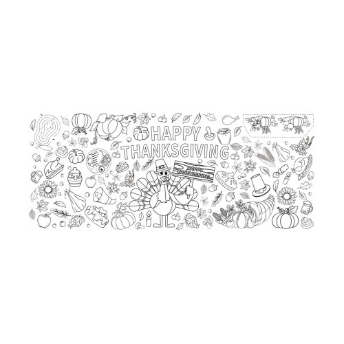 Thanksgiving coloring tablecloth turkey pumpkin theme 1