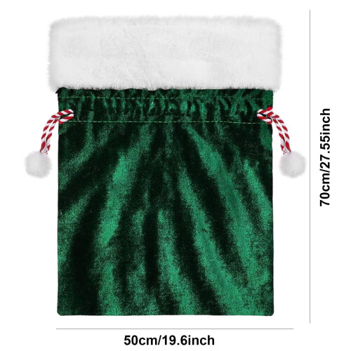 Weihnachtsmann-Geschenktüte, groß, rosa Samt, Kordelzug 1