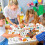 Thanksgiving coloring tablecloth turkey pumpkin theme 4