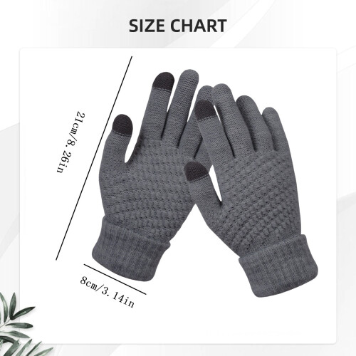 Women's Fleece-Lined Touchscreen Winter Gloves 1 Pair 2