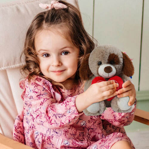 Soft Stuffed Dog or Bear with Red Heart 1 Piece 2