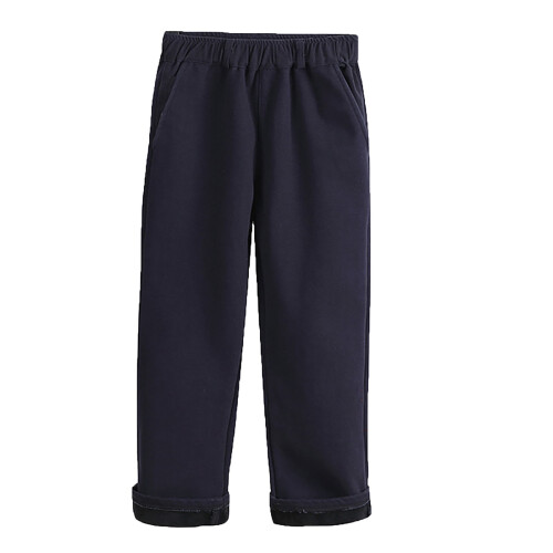 School Uniform Pants for Kids Dark Blue Thickened Elastic
