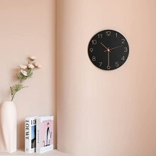 Horloge murale noire mince et silencieuse de 12 pouces