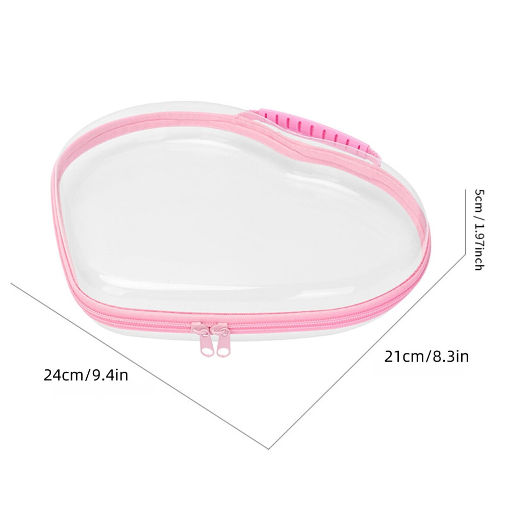 Heart Shaped Makeup Bag Clear Hard Shell Medium
