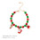 Christmas beaded bracelet with pendant charm, adjustable 4