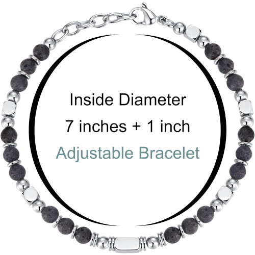 Women's Beaded Boho Bracelet Silver Gold 7"+1" Adjustable 2