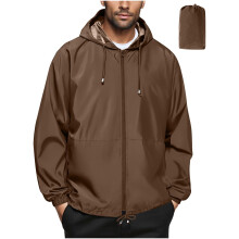 Jaqueta masculina Kukoosong com capuz, impermeável, leve e corta-vento, para escalada e esportes ao ar livre.