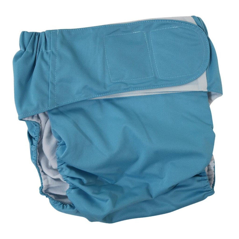 Blue Reusable Adult Cloth Diapers Pants Washable Size Incontinence Aid