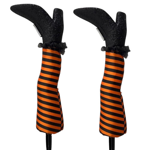 2 Halloween Witch Ground Stakes, Outdoor Decorative Yard