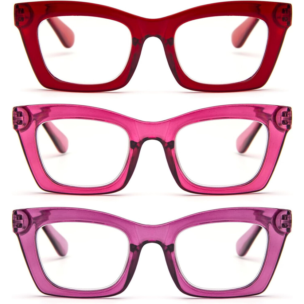Reading Glasses for Women Oprah Style Oversized Square Spring Hinge Blue Light Blocking Glasses