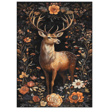 Tapis de Noël 4x6 avec motif élan, en tissu éponge antidérapant