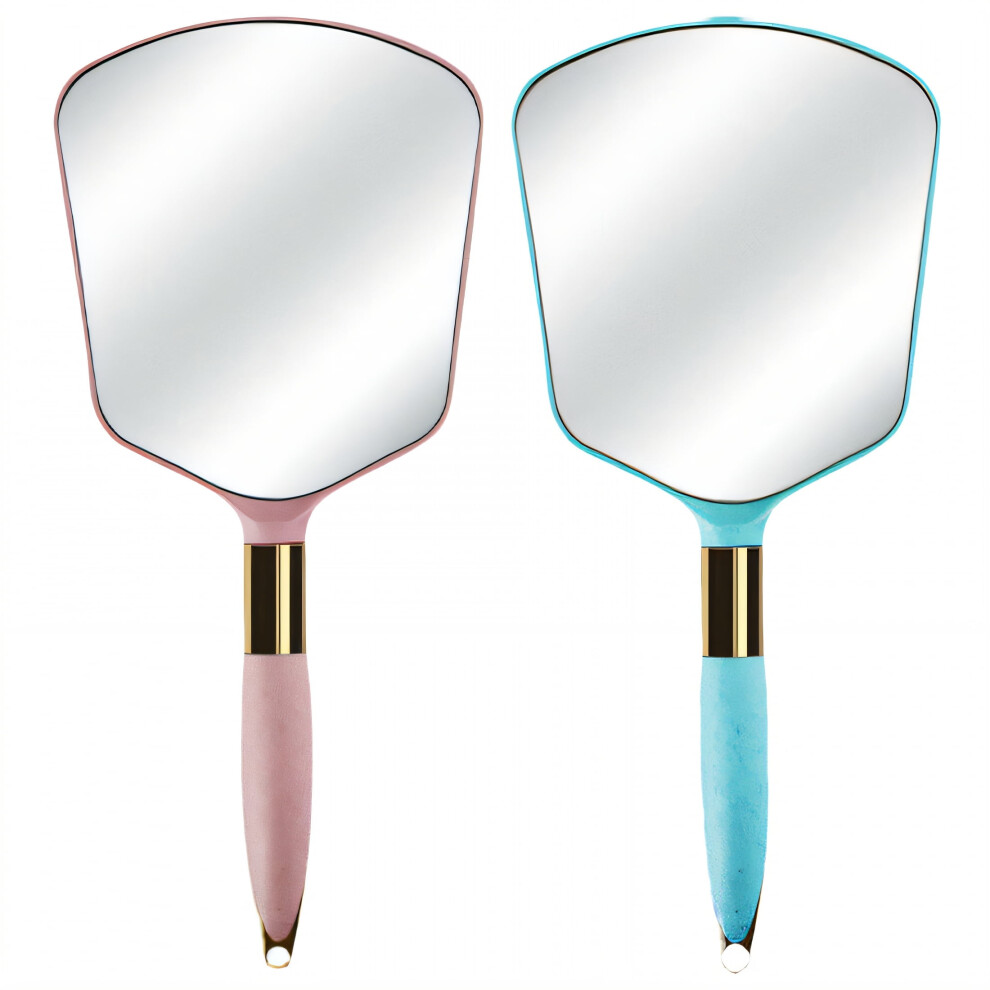 RAGUPEL 2Pcs Hand Mirror Retro Style Appearance Travel Makeup Mirror Easy to Carry Make Up Mirror Mixing3