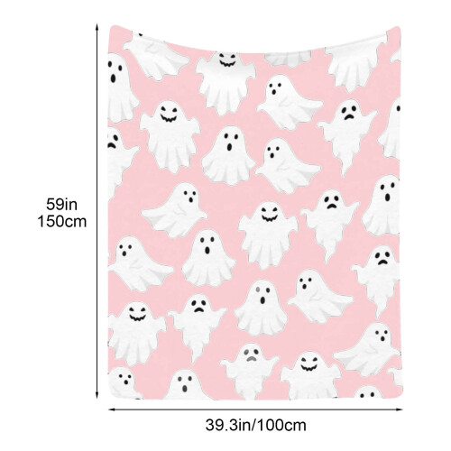 Couverture polaire rose d'Halloween, douce et moelleuse, 50x60 2
