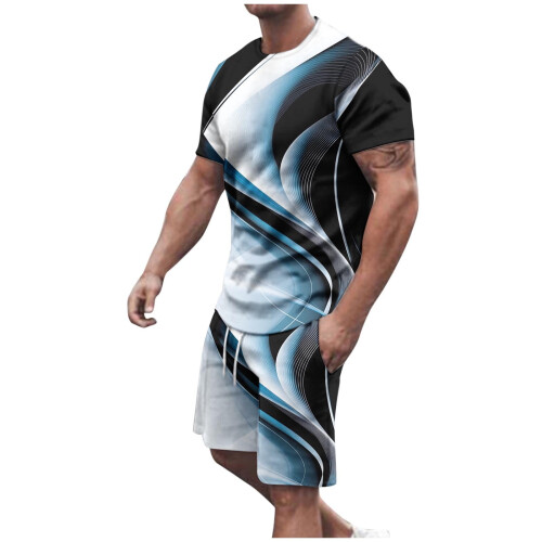 Φόρμες για άνδρες Σετ Joggers Casual T-shirt Καλοκαιρινό Αθλητικό Στρογγυλή Λαιμόκοψη