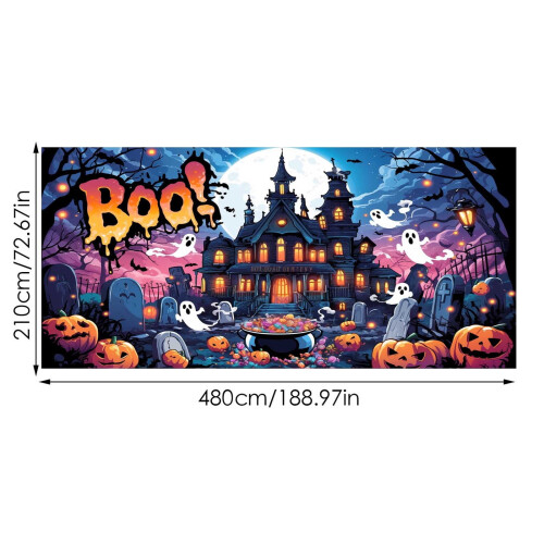 Ύφασμα banner για πόρτες γκαράζ Halloween, ανθεκτικό στις καιρικές συνθήκες 1